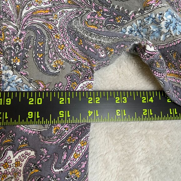 DEV Mens Shirt XL Paisley Print Button-Up Gray Multicolor Short Sleeve - Picture 5 of 8